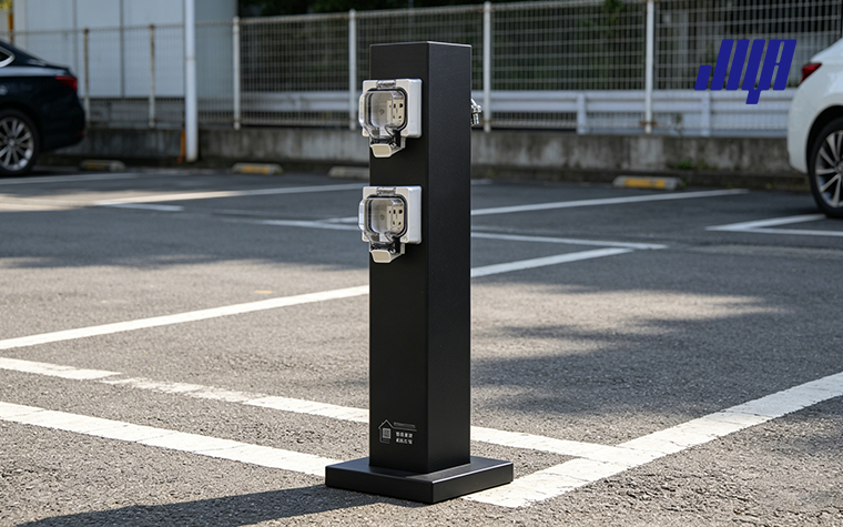 Exploring How to Install an Outdoor Electrical Sockets - Complete Guide 36 Completed installation of weather‑resistant outdoor electrical socket, finished outdoor power supply pedestal on site