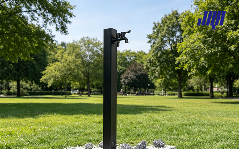 The Ultimate Guide to Column Faucet for Outdoor Water Pedestal 4 Column faucet installed on outdoor water pedestal, application scenarios including RV campground, villa yard and boat dock
