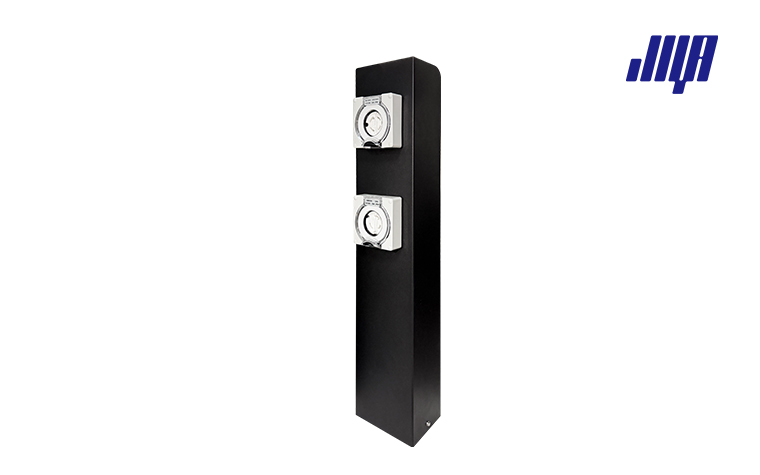 RV Pedestal with Light: A Comprehensive Guide for RV Owners 3 Detailed close‑up of RV pedestal with light, showing lighting fixture and power outlets for RV camping use