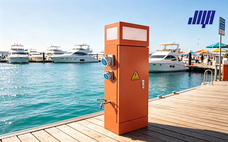 Marine Power Pedestal Buying Guide 5 NEC compliant, waterproof marine power pedestals meeting electrical safety standards for dock and marina installation