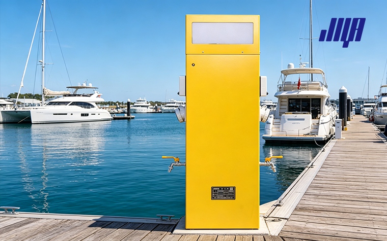 How to Choose the Right Power Pedestal for Your Dock 24 IP rated marine power pedestals installed on pier, meet electrical safety standards for dock shore power system