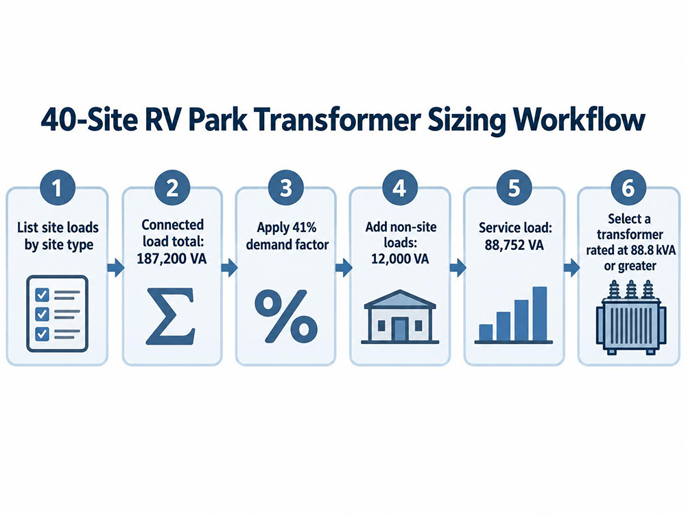 RV Park Transformer Sizing for Large Parks 3 Applying the Demand Factor Table