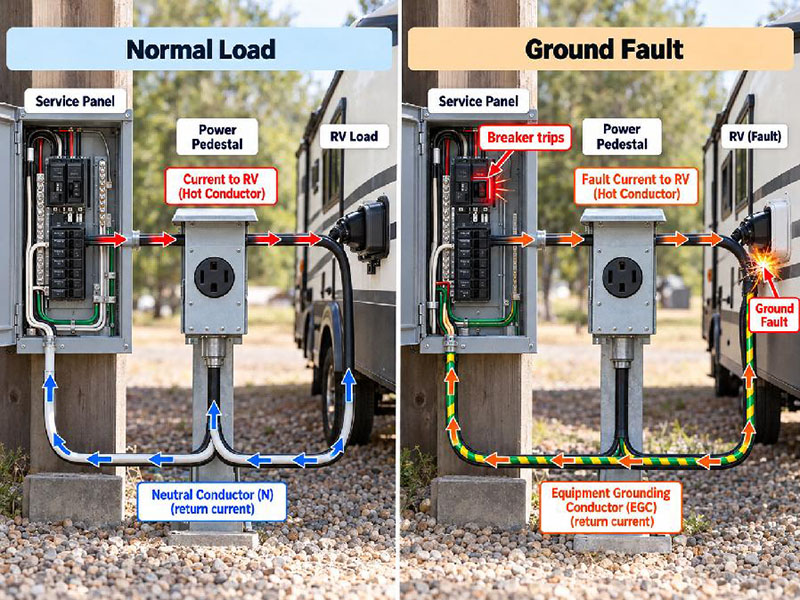 How the NEC Applies to Power Pedestal Grounding 2 The Equipment Grounding Conductor and the Return Current Path