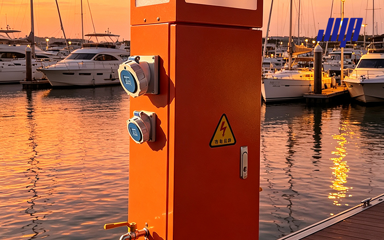 Technician conducting boat electrical leakage testing, following official ABYC safety standards for marine electrical systems